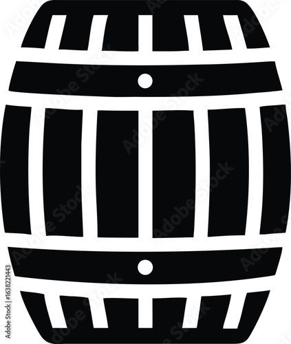 Black and white barrel icon illustration
