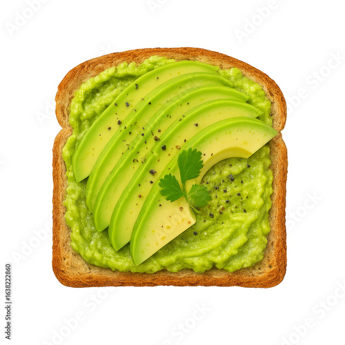 Avocado Toast Isolated on Transparent Background