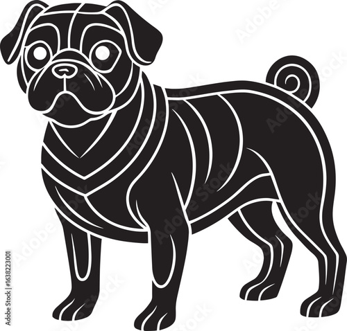 vector illustration of a pug