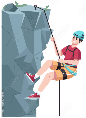 Man Rock Climbing Illustration