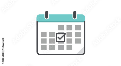 Simple calendar icon with a checked task.