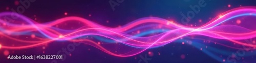 Abstract vibrant neon wave blur, dynamic energy, shine, fantasy, smooth