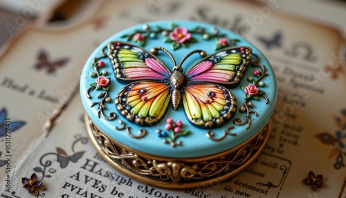 Wallpaper Mural butterfly motif trinket box, spring, no people, no text, no logo Torontodigital.ca