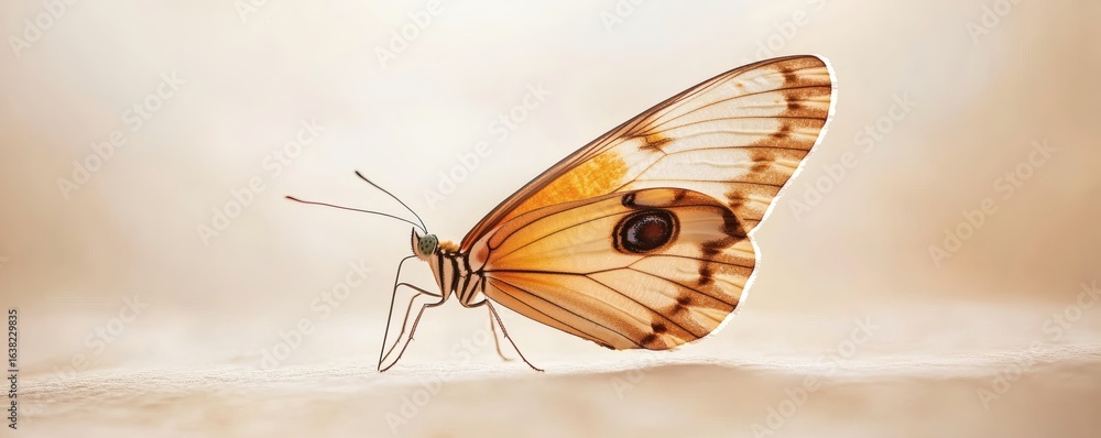 Naklejka premium A beautiful butterfly displaying intricate details and delicate colors gracefully