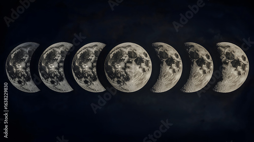 Obraz na płótnie Minimal composition of celestial moon arrangement / 簡潔な構図の天体月の配列
