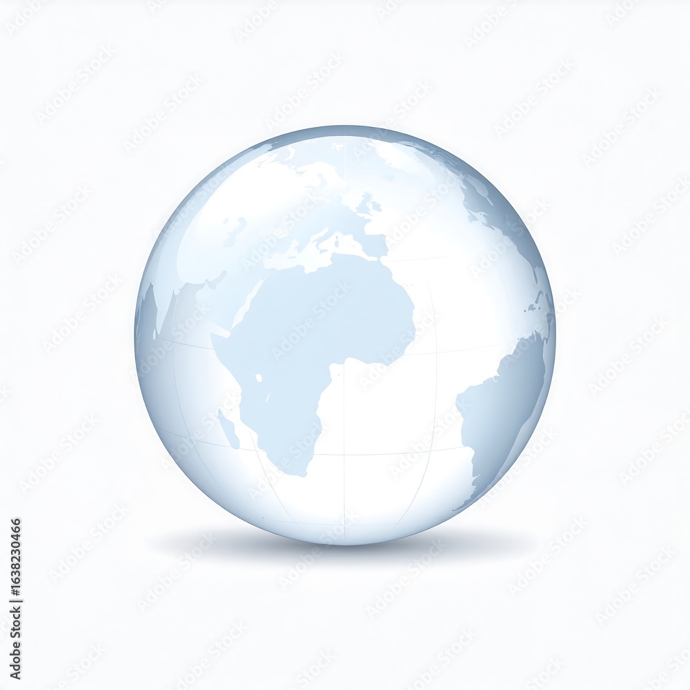 Fototapeta premium Elegant Earth Globe Illustration: A Clean and Modern Representation of the World
