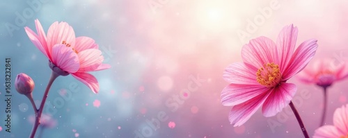 Soft pastel abstract watercolor blooms, dreamy hues , nature, elegant, modern