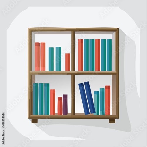 Bibliothèque, étagère, livres, rangement, classement, dossiers, archivage, arrière plan blanc