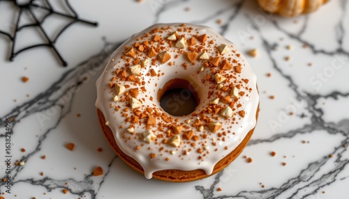 Wallpaper Mural pumpkin spice donut on marble, halloween, no people, no text, no logo Torontodigital.ca