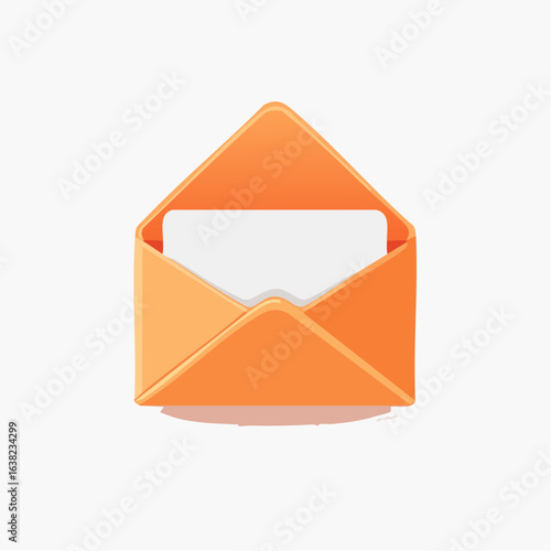 Enveloppe orange, concept courrier, mail