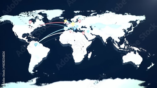 Wallpaper Mural Blue globe of the world, with continents and countries, on a black background, perfect for global business and travel designs Torontodigital.ca