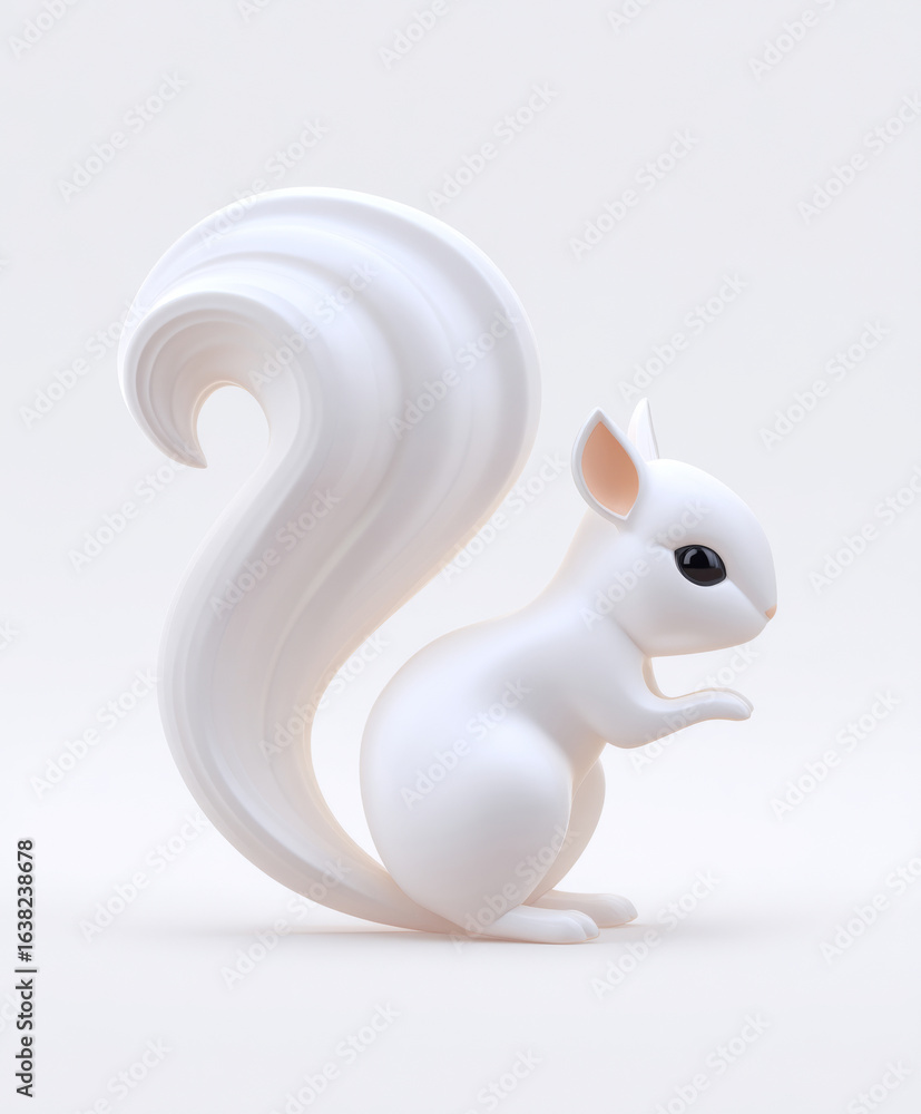 Obraz premium White squirrel sculpture