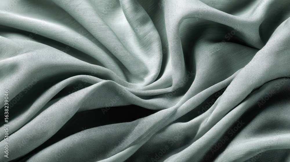 Fototapeta premium Smooth sage green background with gentle lighting and fabric texture