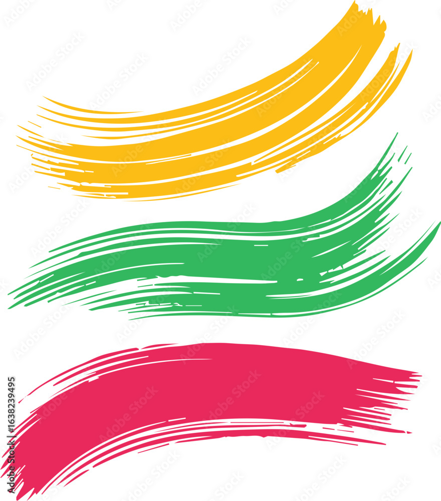 Obraz premium Colorful Paint Brush Stroke Set