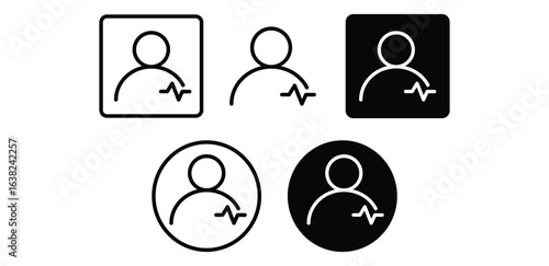Account Activity Notification Icons Black and White Variations Color Vector Design Simple Line Illustration 