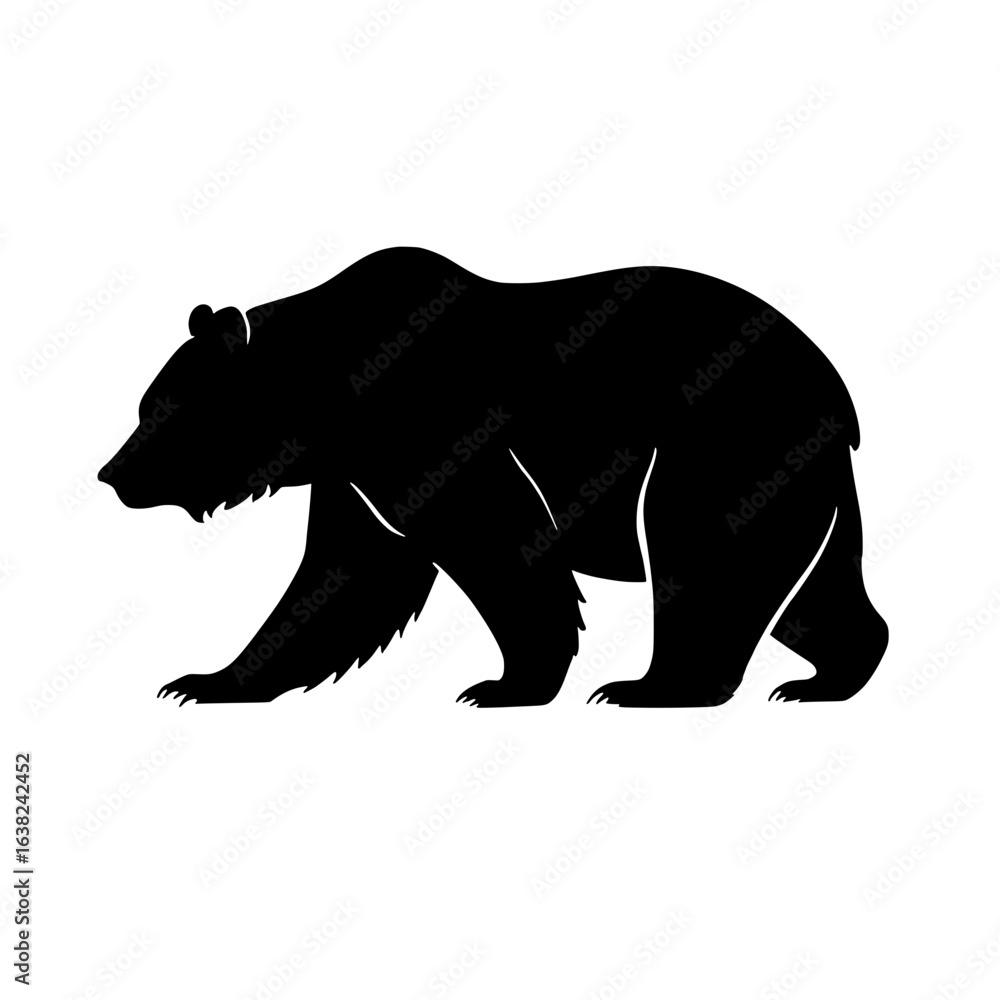 Fototapeta premium silhouette of a grizzly bear walking
