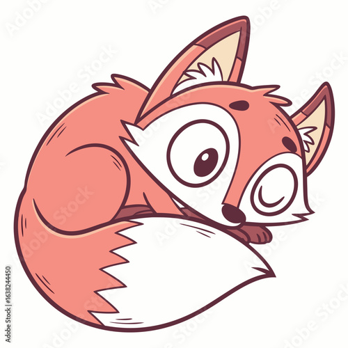 Blue cute cartoon dog monster illustration with happy smile isolated on white background