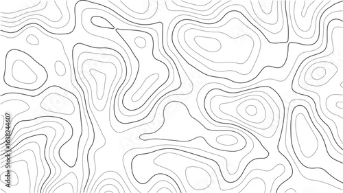 Topography map-inspired seamless vector texture with curved contour lines and subtle white grid overlays for nature and outdoor branding