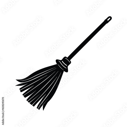 Witch Broom icon silhouette vector illustration