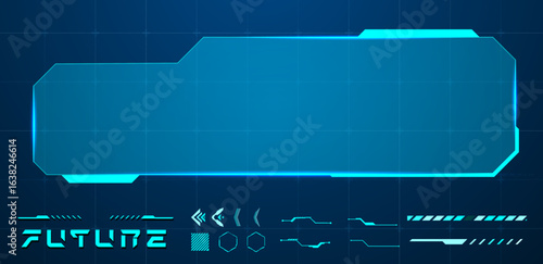 Sci-Fi lower third or text box blue vector editable