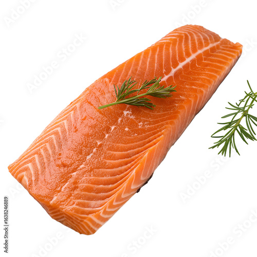 Raw salmon fillet.