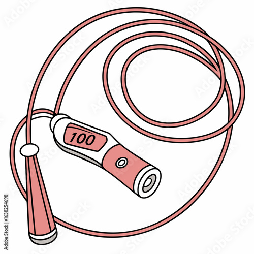 Pink jump rope with digital counter skipping rope fitness