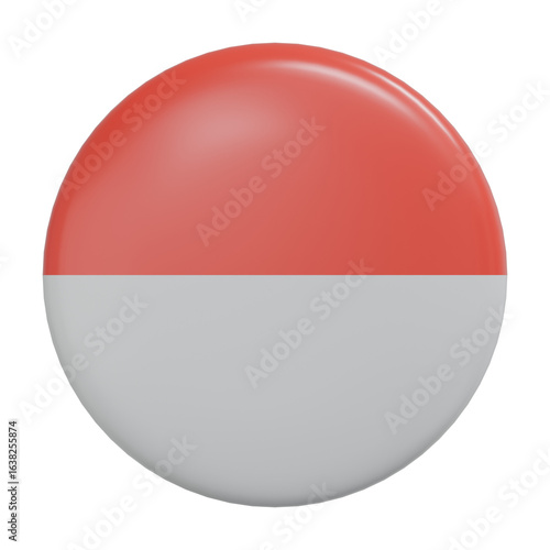 3D round Indonesian flag icon in glossy style, featuring the red and white Merah Putih design, symbolizing national pride, culture, and independence. Free Download 3D round Indonesian flag icon in glossy style, featuring the red and white Merah Putih design, symbolizing national pride, culture, and independence. - GFXLoad