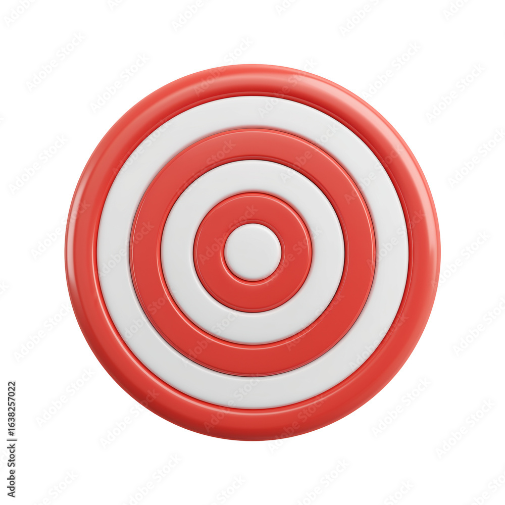 Red and white concentric circles target board with glossy finish isolated on a transparent background Red and white concentric circles target board with glossy finish isolated on a transparent background