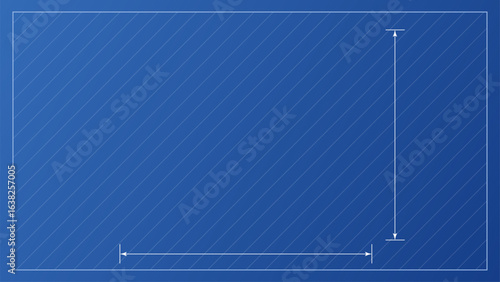Blueprint background with graph grid and vector lines on blue paper. This blueprint bg is used for architecture projects, project plans, and technical chart layouts.