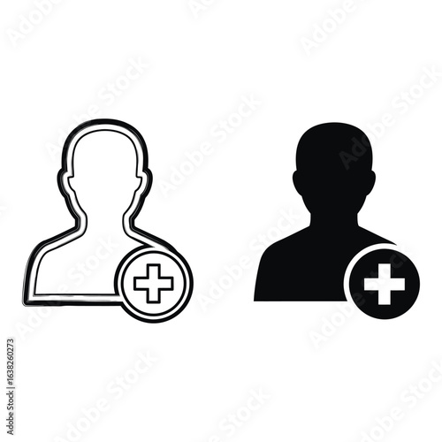 Add New User Profile Creation Concept Illustrating New Account Enrollment and Registration with Simple Black and White Design