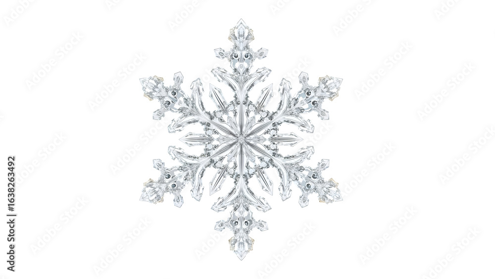 Crystal snowflake isolated on the transparent background, detailed winter ice macro, symmetrical frozen pattern for seasonal decoration and holiday design Crystal snowflake isolated on the transparent background, detailed winter ice macro, symmetrical frozen pattern for seasonal decoration and holiday design