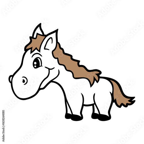 Horse Sweet Pony Foal Long Hair Cute Cartoon Fun