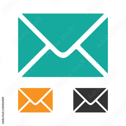 Email Icons, Flat Vector Envelope Symbols for Communication
