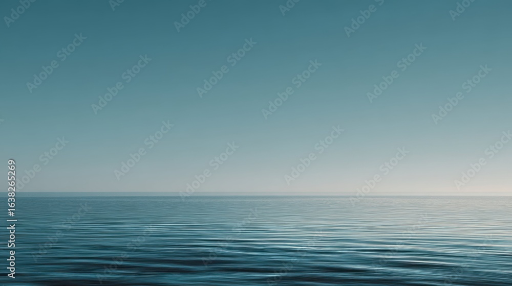 Obraz premium Serene Minimalist Sea Background with Calm Water and Tranquil Sky