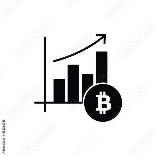 Bitcoin growth chart upward trend arrow cryptocurrency finance