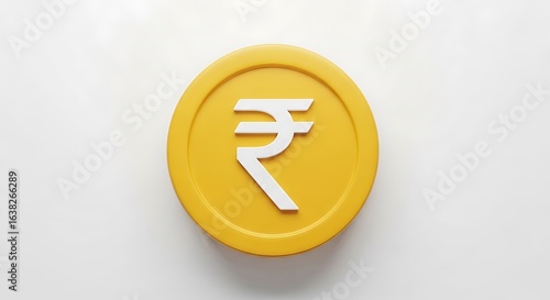 3d best selling indian rupee currency coin isolated on white background