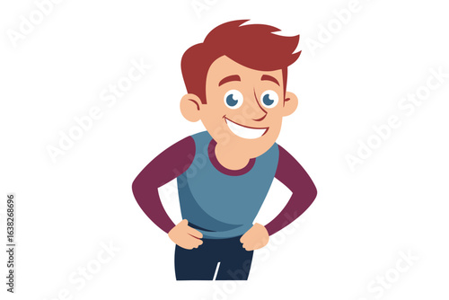 Smiling Man: A cheerful illustration of a man, full of confidence, embodying positivity and approachability, perfect for various creative projects. 