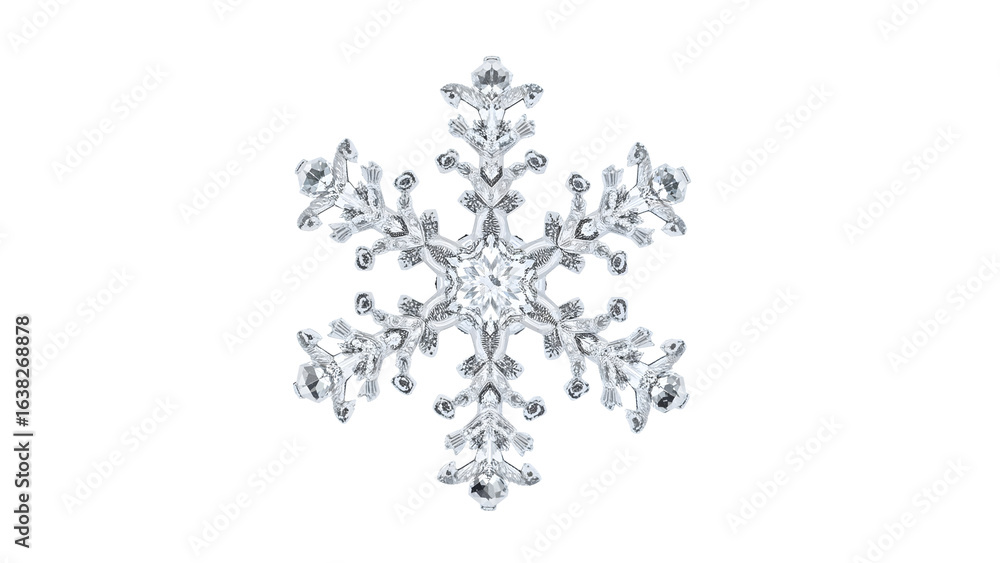 Crystal diamond snowflake isolated on the transparent background with sparkling facets, winter holiday decoration, geometric frozen ice symmetry Crystal diamond snowflake isolated on the transparent background with sparkling facets, winter holiday decoration, geometric frozen ice symmetry