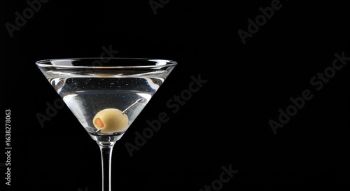 Wallpaper Mural A martini glass filled with clear liquid and a green olive (1) Torontodigital.ca