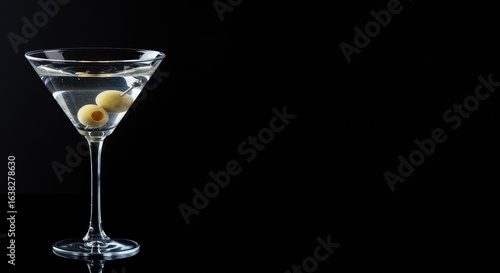 Wallpaper Mural A martini glass filled with clear liquid and two olives Torontodigital.ca