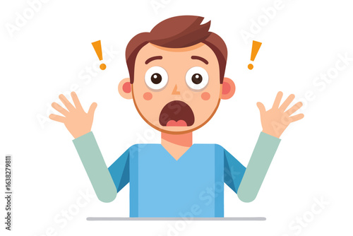 Unexpected Shock: A stylized illustration captures the moment of surprise. The illustration features a wide-eyed man, arms outstretched, embodying the universal emotion of being astonished.