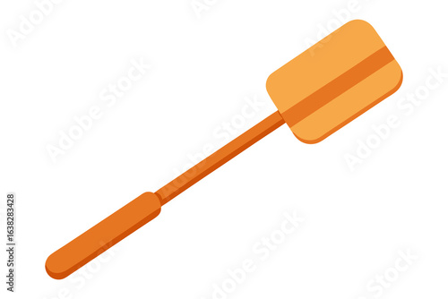 Spatula on isolated background: An illustration depicts a wooden spatula, a cooking utensil, against an isolated backdrop. The spatula's design is simple yet functional, ready for culinary tasks.