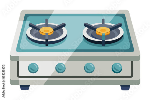 Gas Stove in Kitchen: A modern, sleek gas stove ready for cooking delicious meals