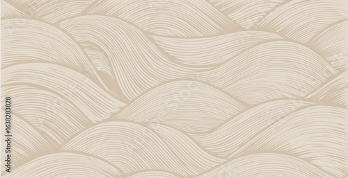 hand drawn abstract  pattern print, ocean waves, simple modern design wallpaper.