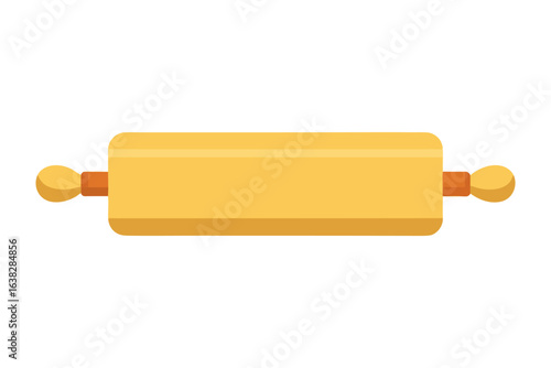 Rolling Pin: A simple depiction of a rolling pin, essential tool for culinary pursuits, perfect for adding to recipe content, cooking articles and culinary blogs.