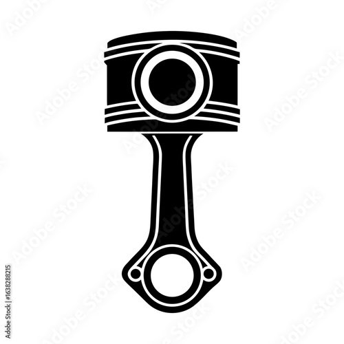 Piston engine automotive mechanical part auto component design silhouette