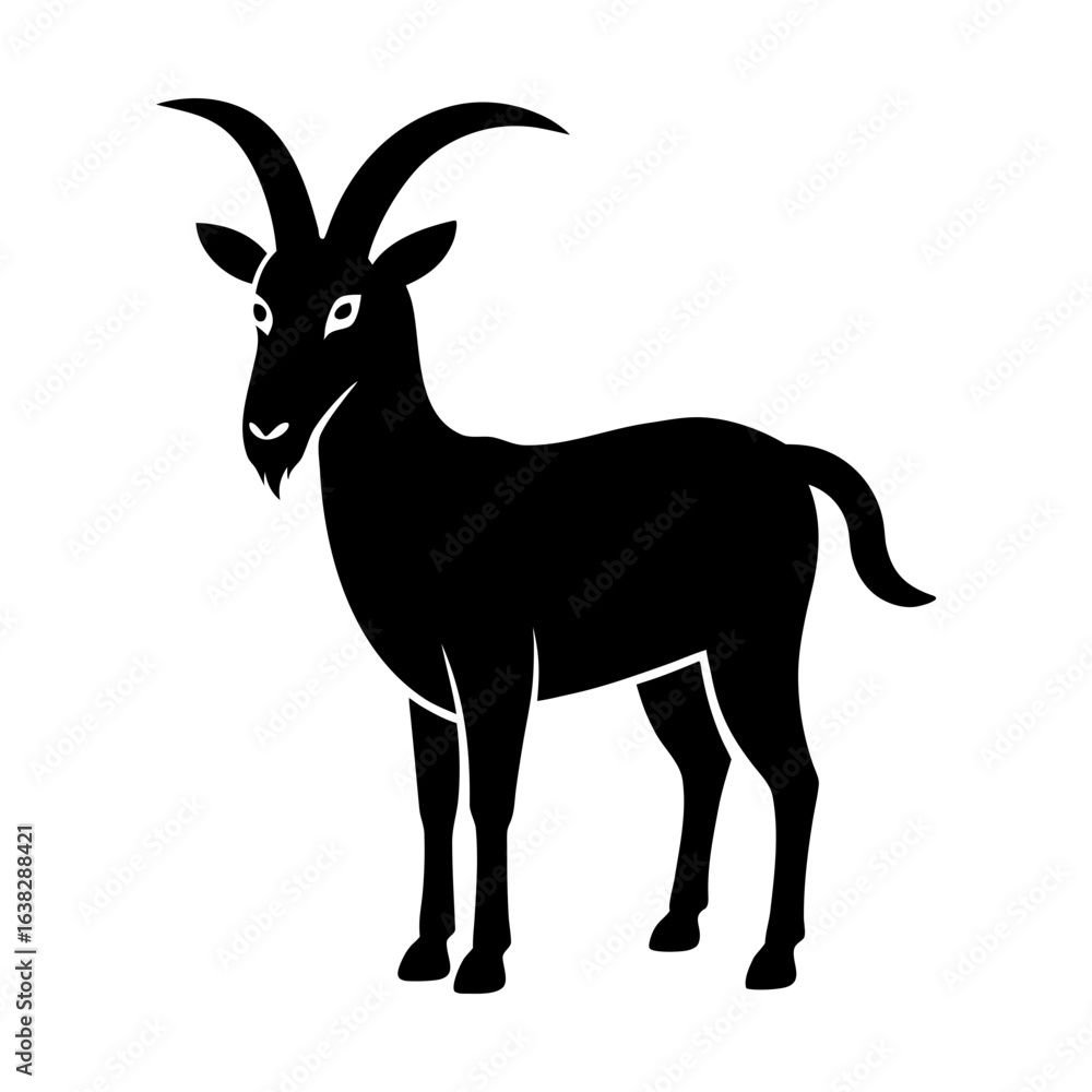 Fototapeta premium Standing goat animal mammal horned livestock mountain goat art silhouette