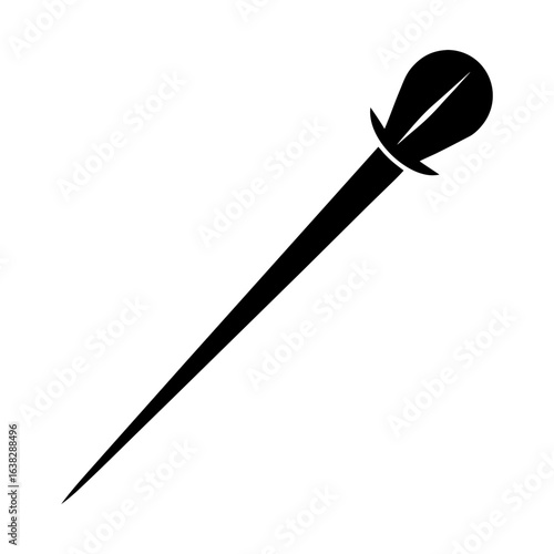 Antique sword rapier fencing weapon blade steel sharp vector art silhouette