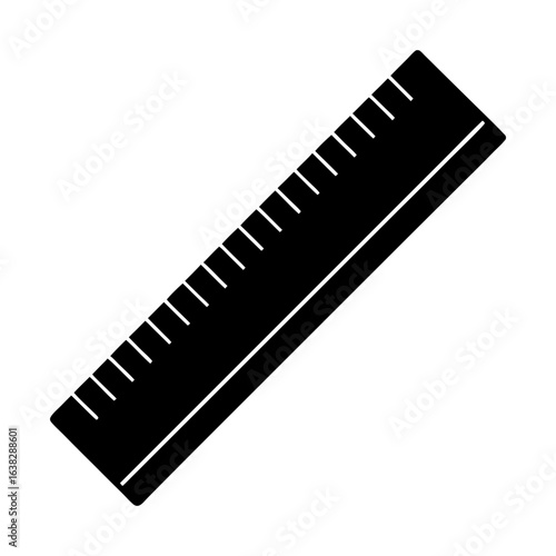 Ruler measurement scale tool length distance measuring object silhouette