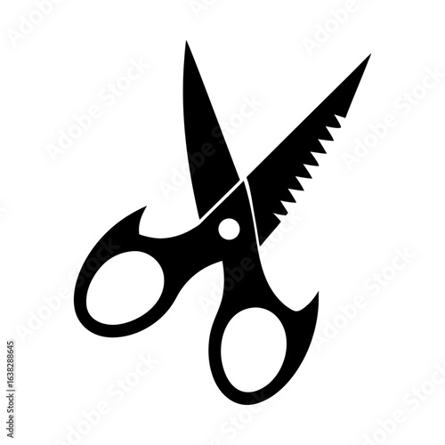 Cutting crafting scissors tool zigzag scissor equipment design silhouette